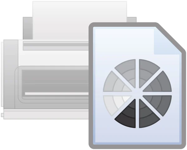 Icono de impresora en blanco y negro — Archivo Imágenes Vectoriales