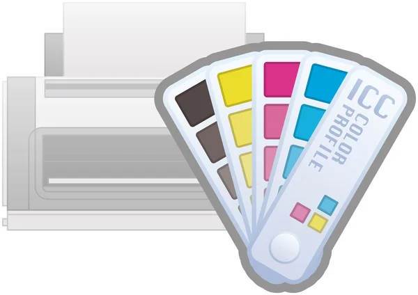 Icono de impresora de perfil de color ICC — Vector de stock