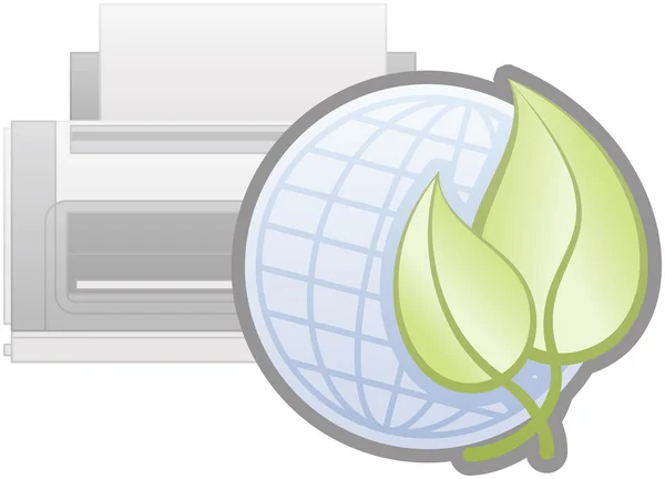 Icona della stampante ecologica — Vettoriale Stock