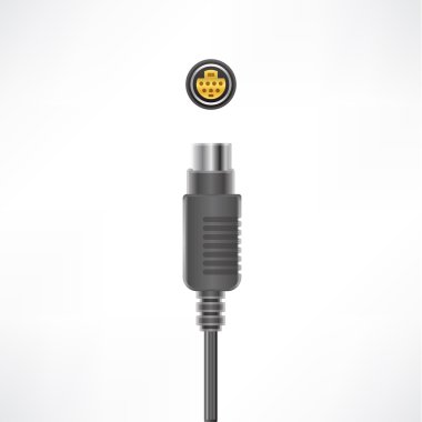 Computer cable & plug clipart