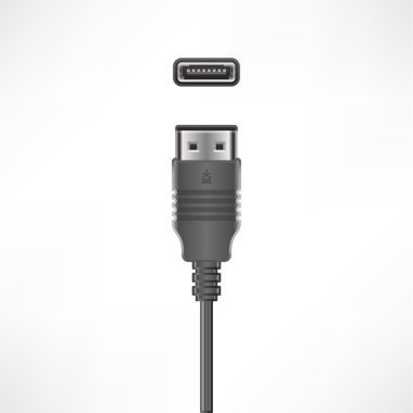 Computer cable & plug clipart