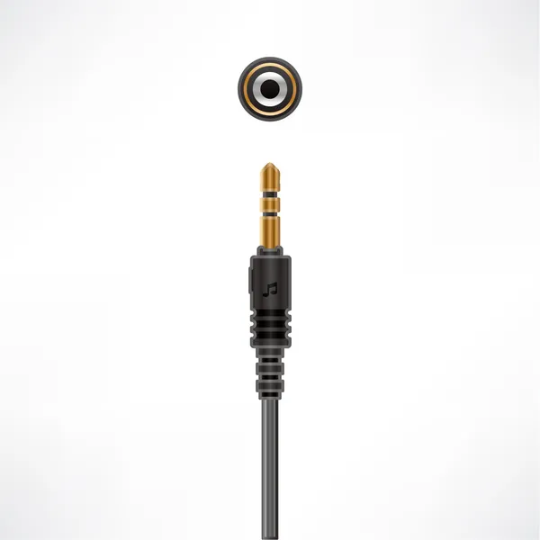 Аудио миниджек кабель — стоковый вектор