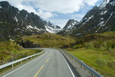 Road to norwegian mountains clipart
