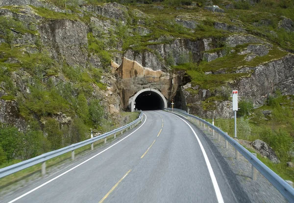 Road tunnel in norwegian mountains — Stock Photo, Image