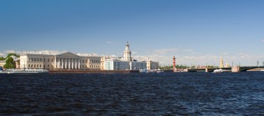 Panorama of St. Petersburg Neva River Embankment clipart