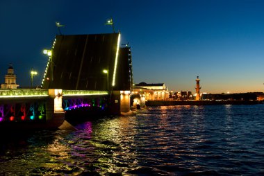 Swing bridge in St. Petersburg. clipart