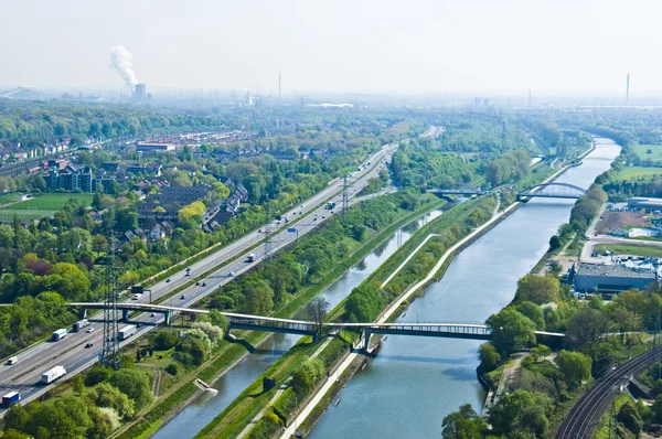 Rhine-Herne Canal and Emscher — Stock Photo, Image