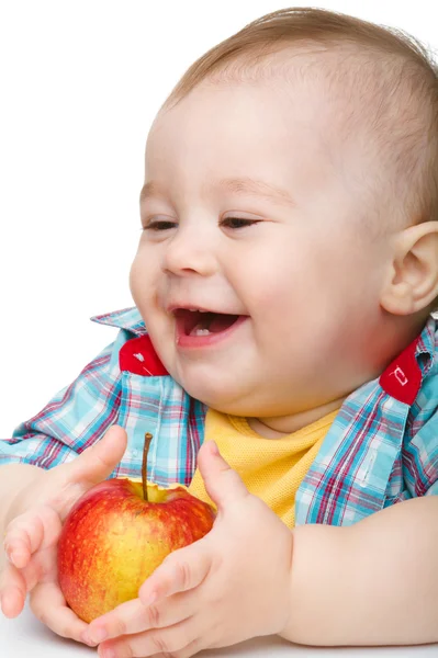 Bambino piccolo con mela — Foto Stock