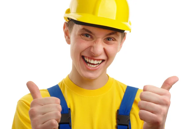 Worker showing "good" sign — Stock Photo, Image