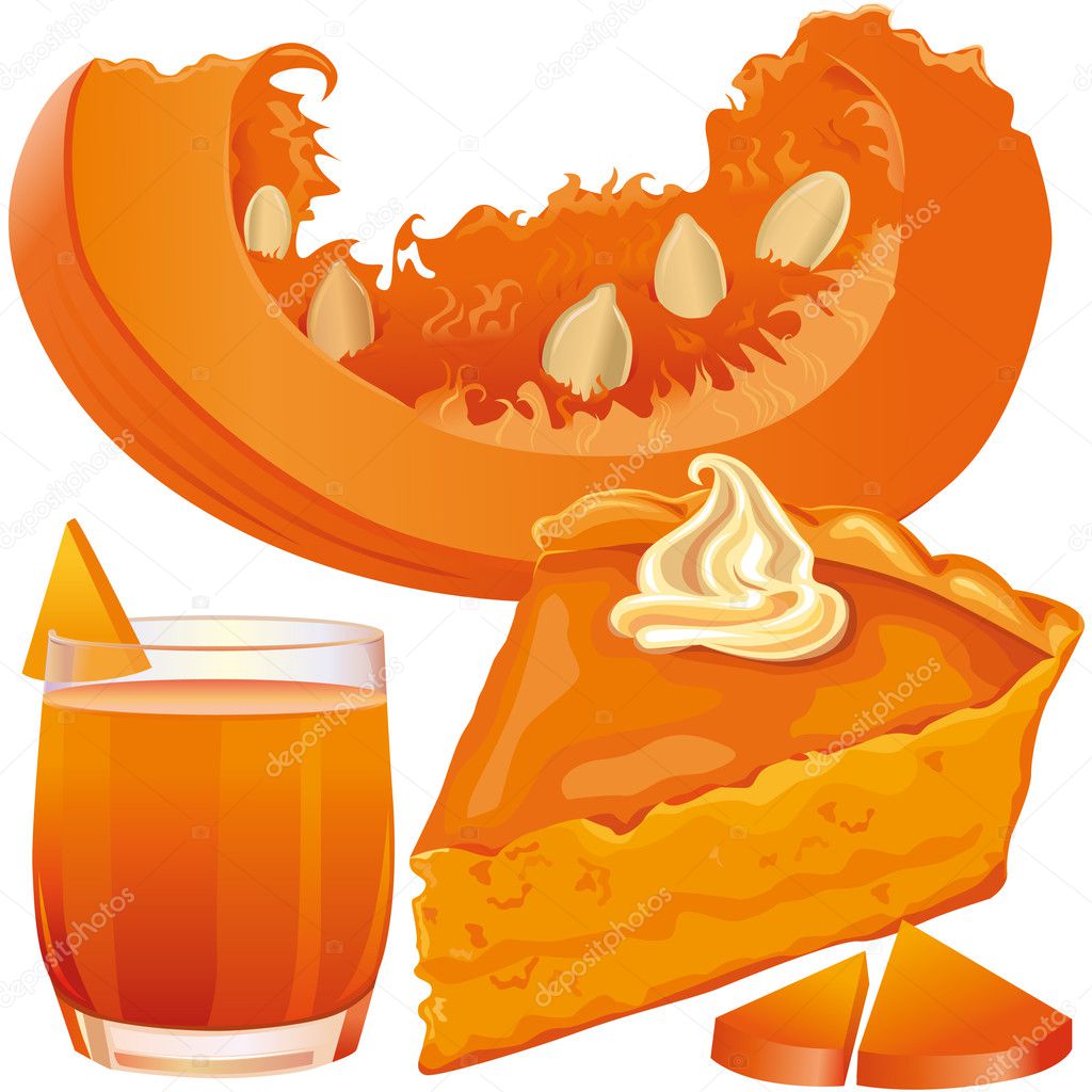 Pumpkin pie and juice