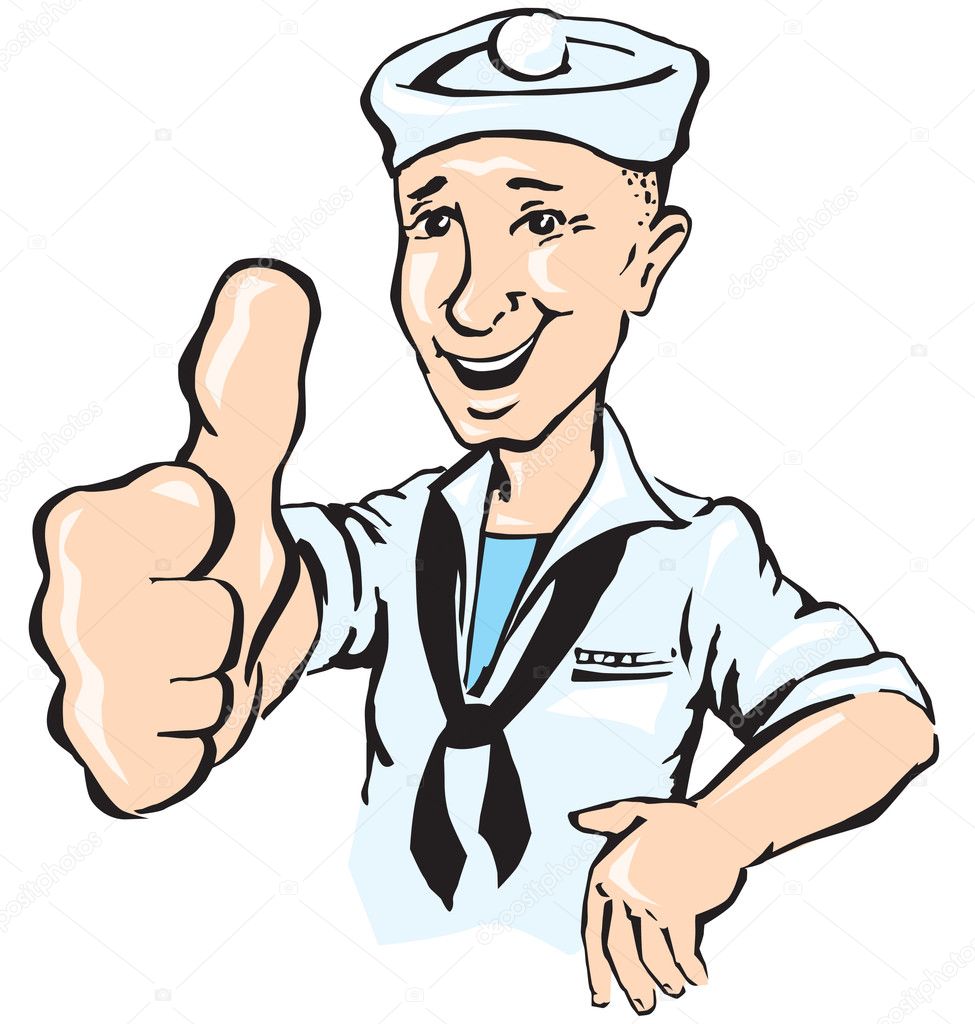 Sailor show thumb up Stock Vector by ©pinkkoala 5743449