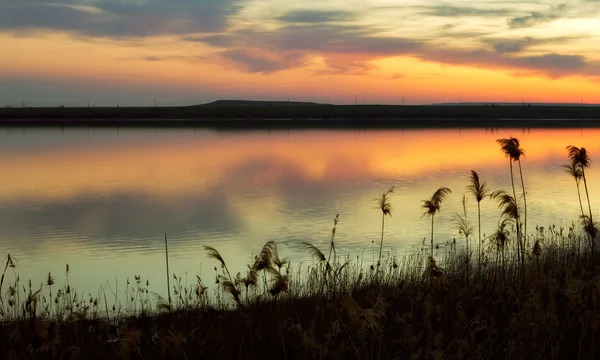 stock image Sunset over lake