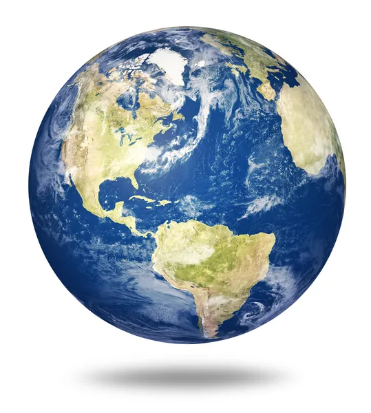 Planeta Terra sobre branco - América — Fotografia de Stock
