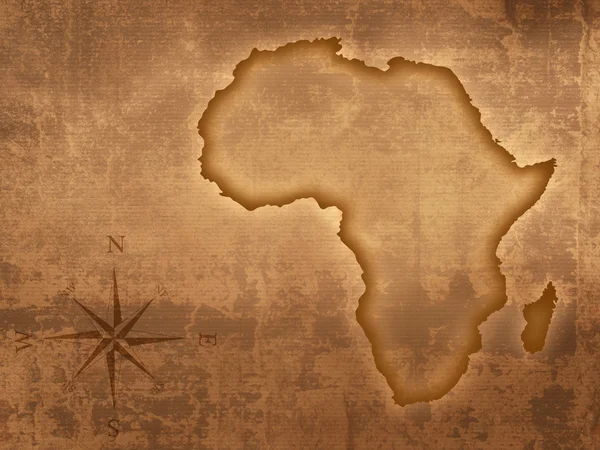 Африканская карта старого стиля — стоковое фото