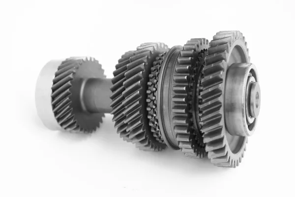 Mechanical gear in BW — Stock Photo, Image