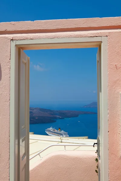 Drzwi w santorini — Zdjęcie stockowe