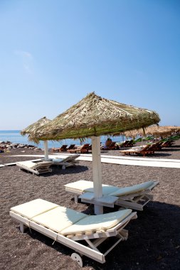 şezlong perissa, santorini, Yunanistan