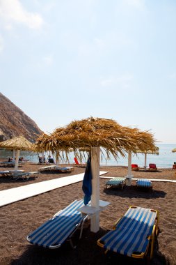 şezlong perissa, santorini, Yunanistan