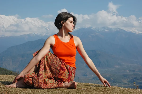 Yoga al aire libre Imágenes de stock libres de derechos