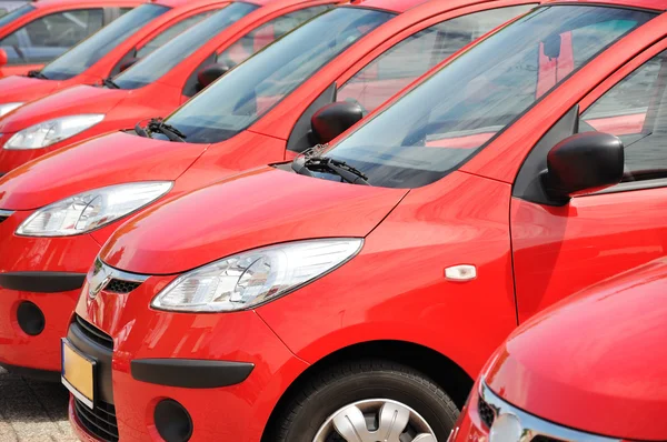 stock image Red city cars