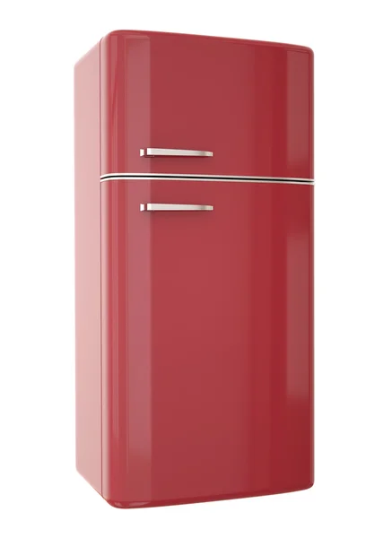 Rött kylskåp — Stockfoto