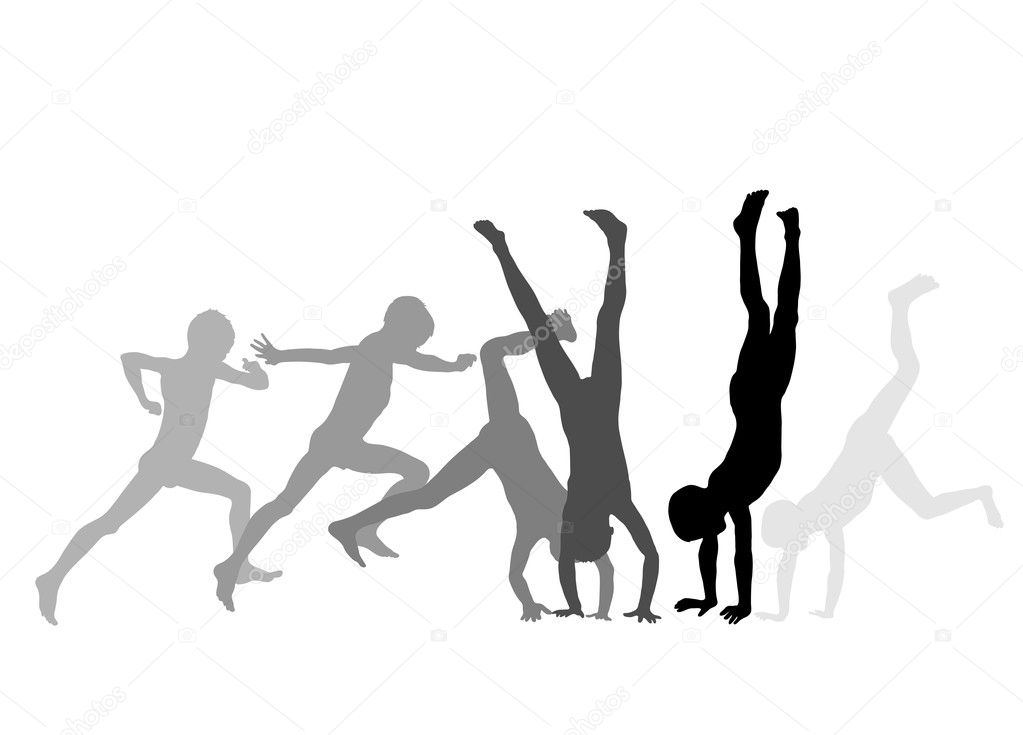 Little gymnast silhouettes