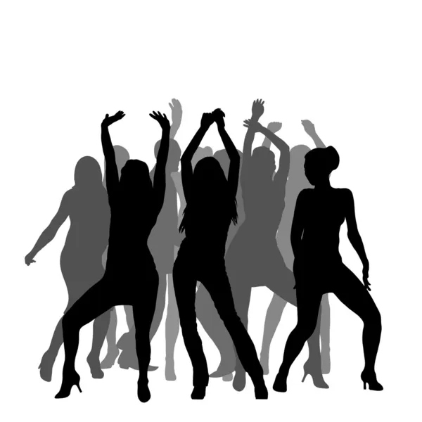 Woman dancers silhouette — Stock Vector