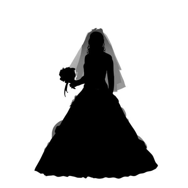 Bruid silhouet — Stockvector