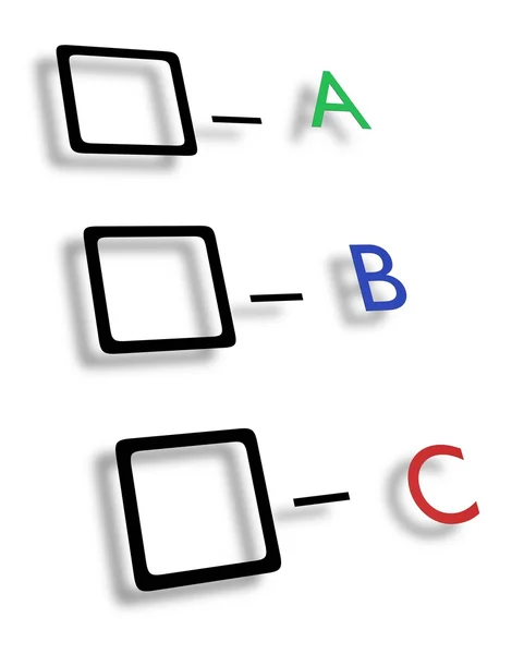 ABC check boxes — Stock Photo, Image