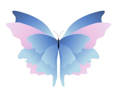Pink blue butterfly clipart