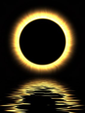 Eclipse on water clipart