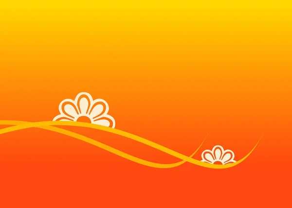 Flowers on orange — Stock Photo, Image