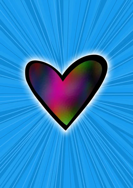 Heart on blue — Stock Photo, Image