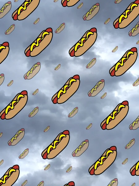 Hotdog regen — Stockfoto