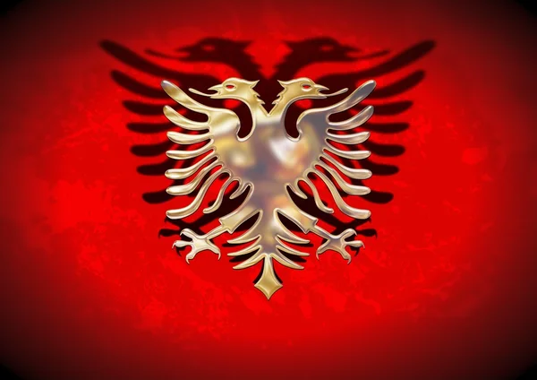 黄金阿尔巴尼亚国旗 — 图库照片