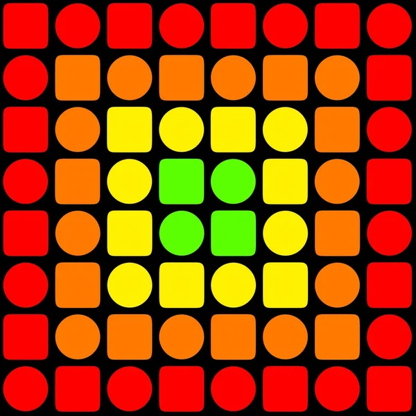 Círculos y cuadrados ROYG — Foto de Stock