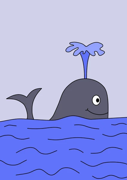 漫画のクジラ — ストック写真