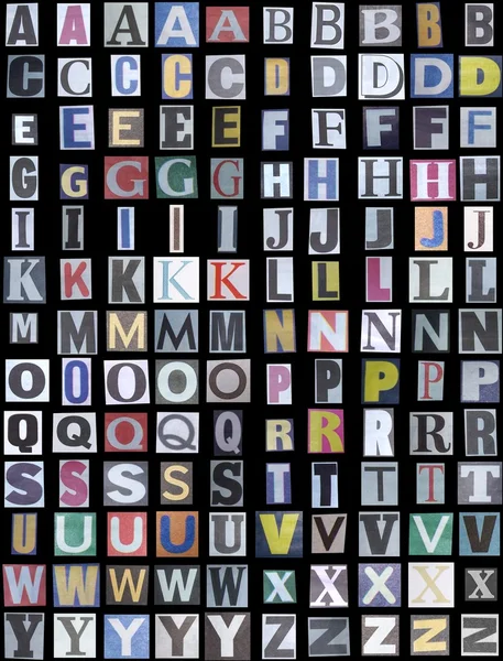 Krant alfabet in hoofdletters — Stockfoto