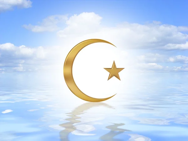 Islam Symbol on water — Stock Photo, Image