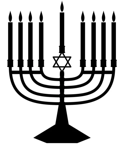 Silueta de Menorah — Foto de Stock