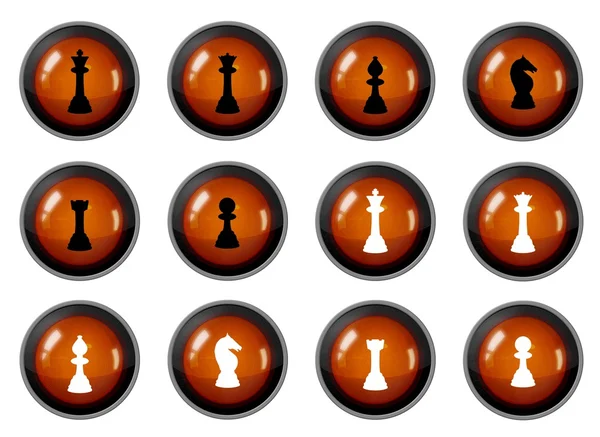 Σύνολο σκακιού κουμπιά — Φωτογραφία Αρχείου