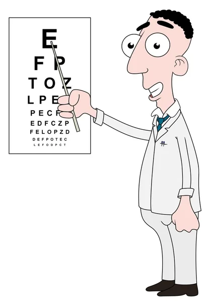 Optiker mit Diagramm — Stockfoto
