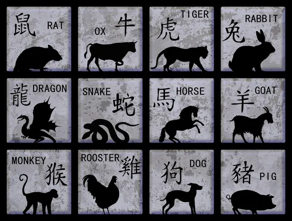 Simboli zodiacali cinesi — Foto Stock