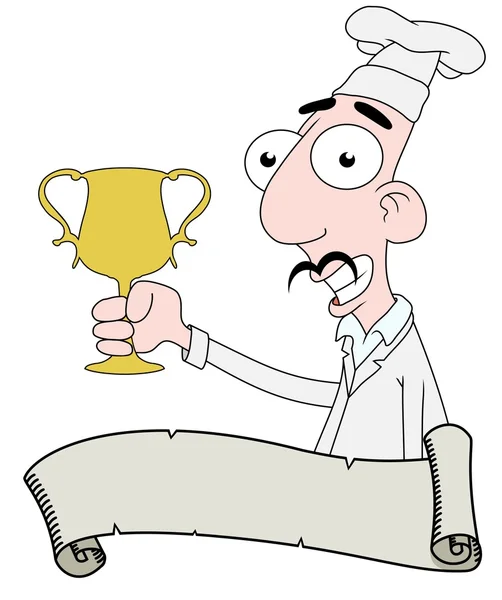 Chef with trophy — Stock Photo, Image