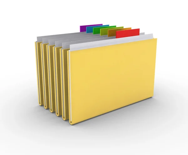 Foldery na białym tle. koncepcja 3D — Zdjęcie stockowe