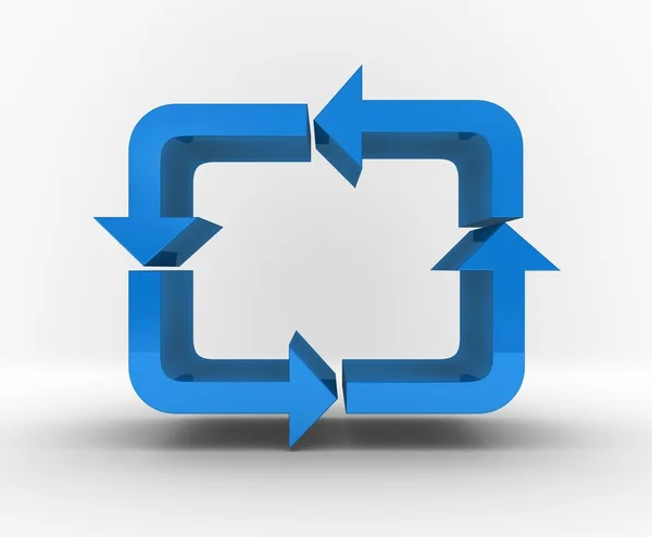 Vier afgeronde proces beheer systeem of recycle pijlen als 3d met kopiëren sp — Stockfoto