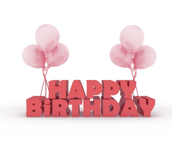 3D renderização de um grupo de balões com as palavras feliz aniversário pendurado f — Fotografia de Stock