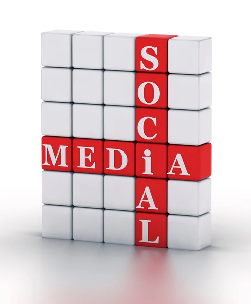 Sociální média. kostky křížovky série — Stock fotografie