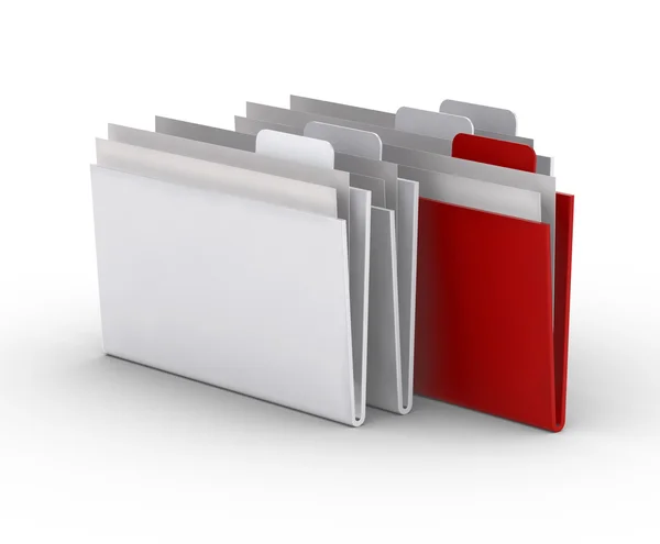 Foldery na białym tle. koncepcja 3D — Zdjęcie stockowe