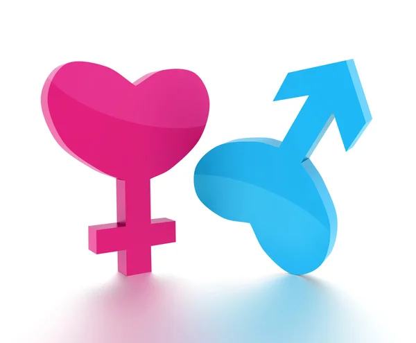 Male and female signs 3d — Stock Photo, Image